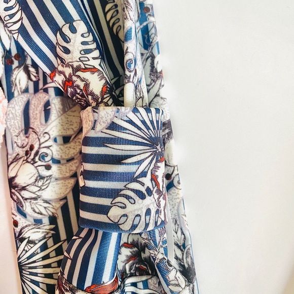 Set! Zara Chenille Braided Turban Style Headband & Blue & White Striped Headband - Picture 10 of 11